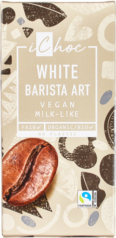 Vegan melkchocolade white barista art