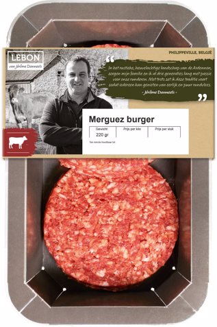 Hamburger van rund merguez