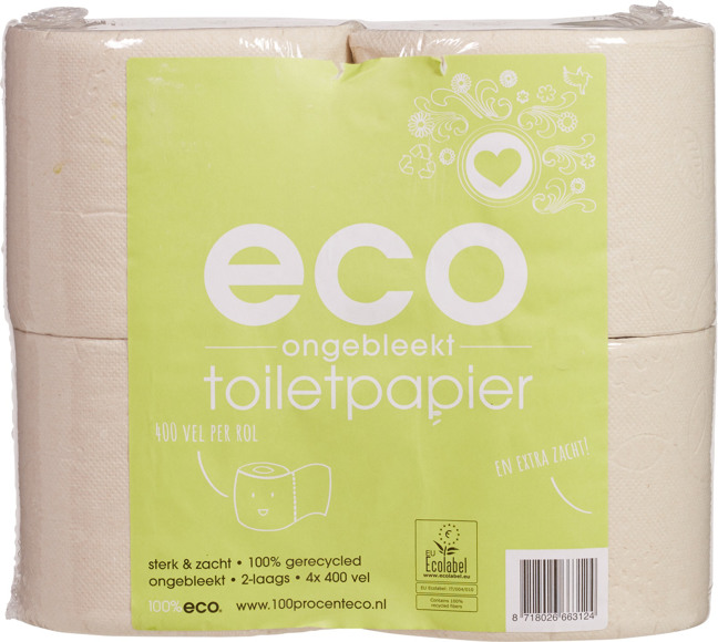 Ongebleekt toiletpapier 2-laags