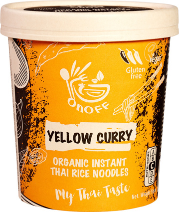 Instant noodles soup yellow curry