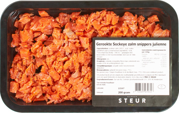 Gerookte zalm snippers sockeye