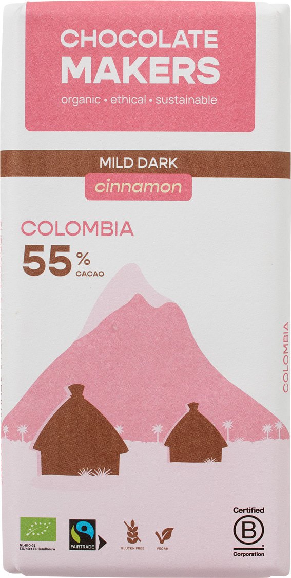 Milde pure chocolade kaneel Colombia 55%