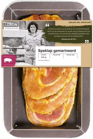 Gemarineerde varkens speklap