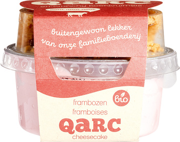 Frambozenkwark met koekkruimels