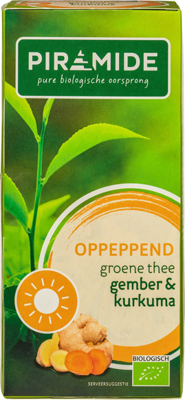 Groene thee oppeppend (gember & kurkuma)