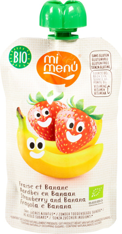 Knijpfruit aardbei banaan