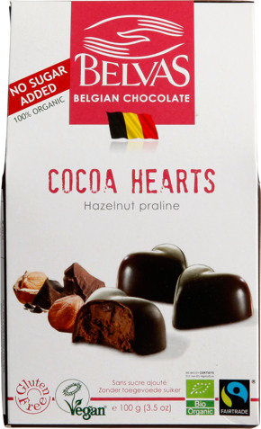 Chocoladehartjes hazelnoot