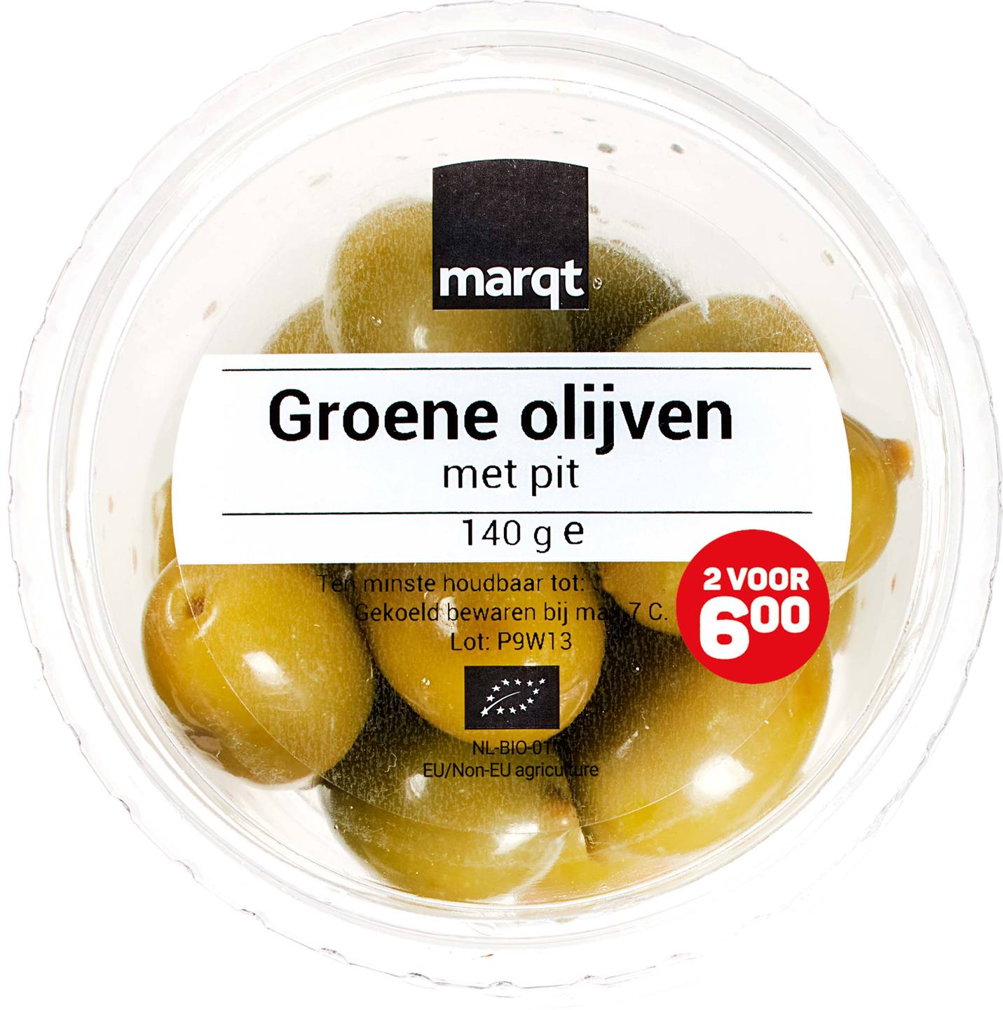 Groene olijven met pit
