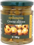 Pitloze groene olijven
