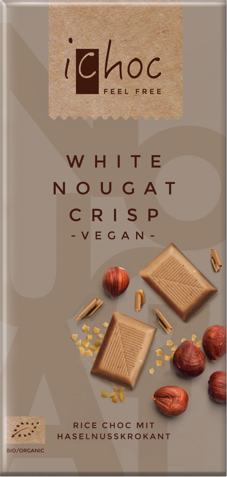 Vegan witte chocolade - nougat/crisp