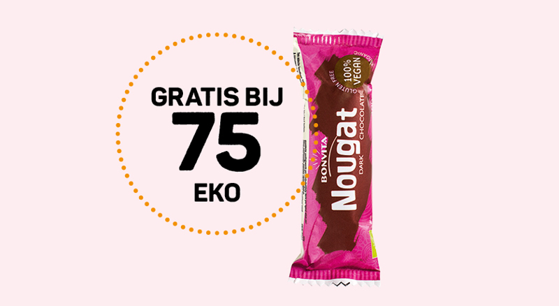 Gratis Bonvita - Dark Chocolate Nougat Bar voor 75 Eko