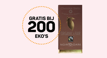 Gratis Chocolate Stella - Dark 92% voor 200 Eko