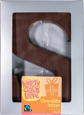 Chocoladeletter puur S alternatief gezoet