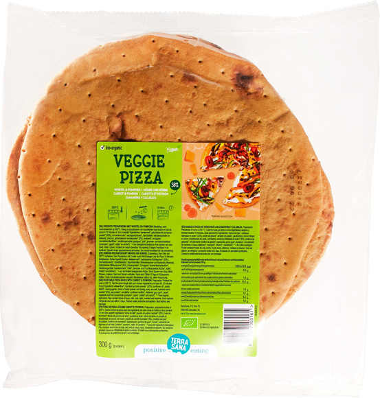 Groentepizzabodems wortel pompoen