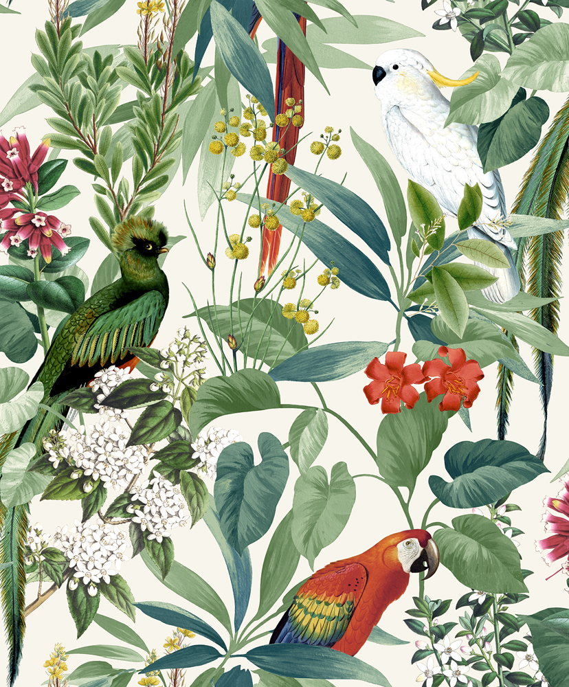 Dutch Wallcoverings Escapade Vliesbehang Tropische Vogels 576204