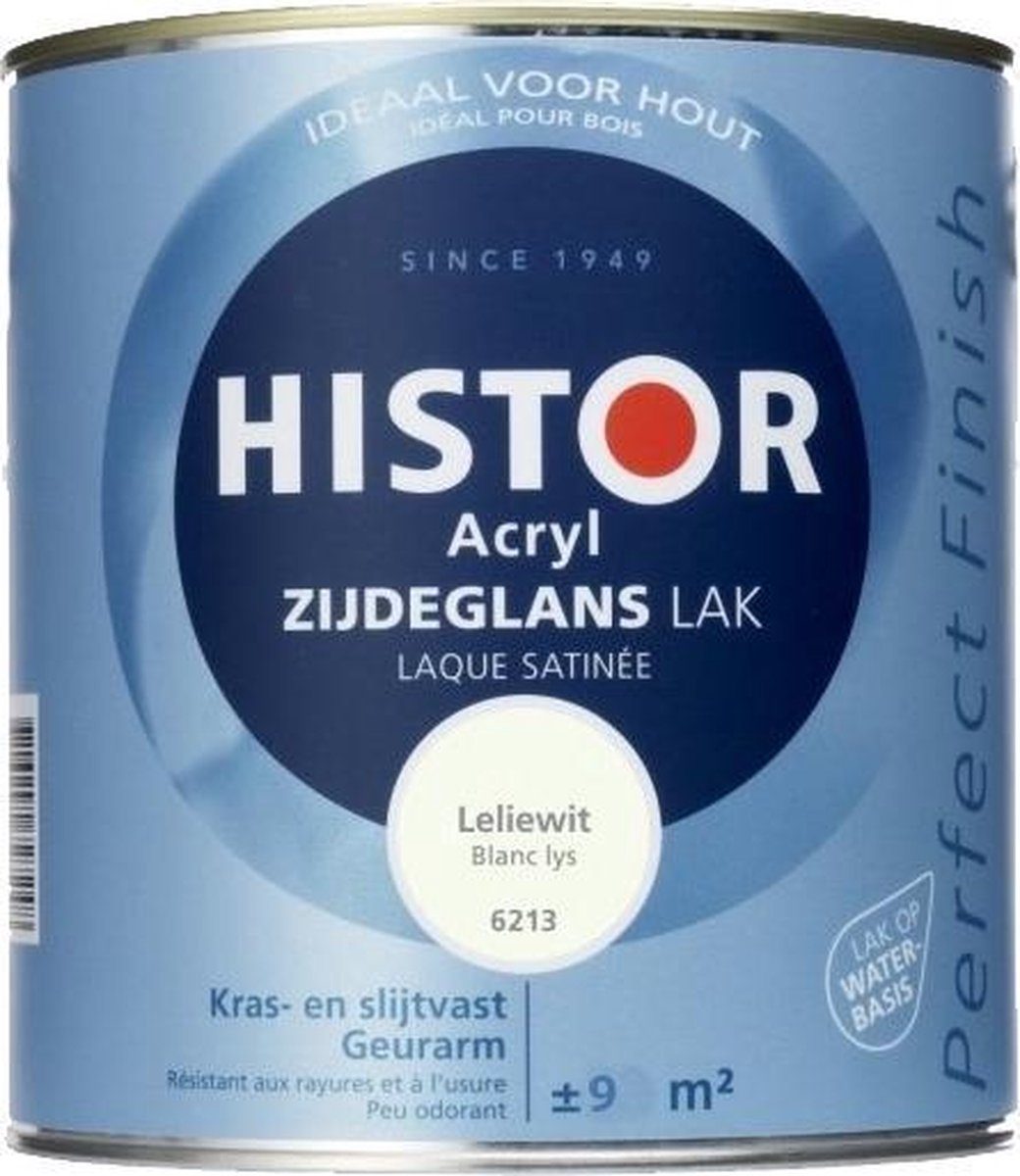 Histor Perfect Finish Acryl Zijdeglans Lak Leliewit 6213