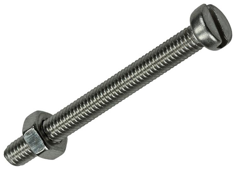 Mack RVS Metaalschroef Met Moer 8 stuks M4 x 40 mm