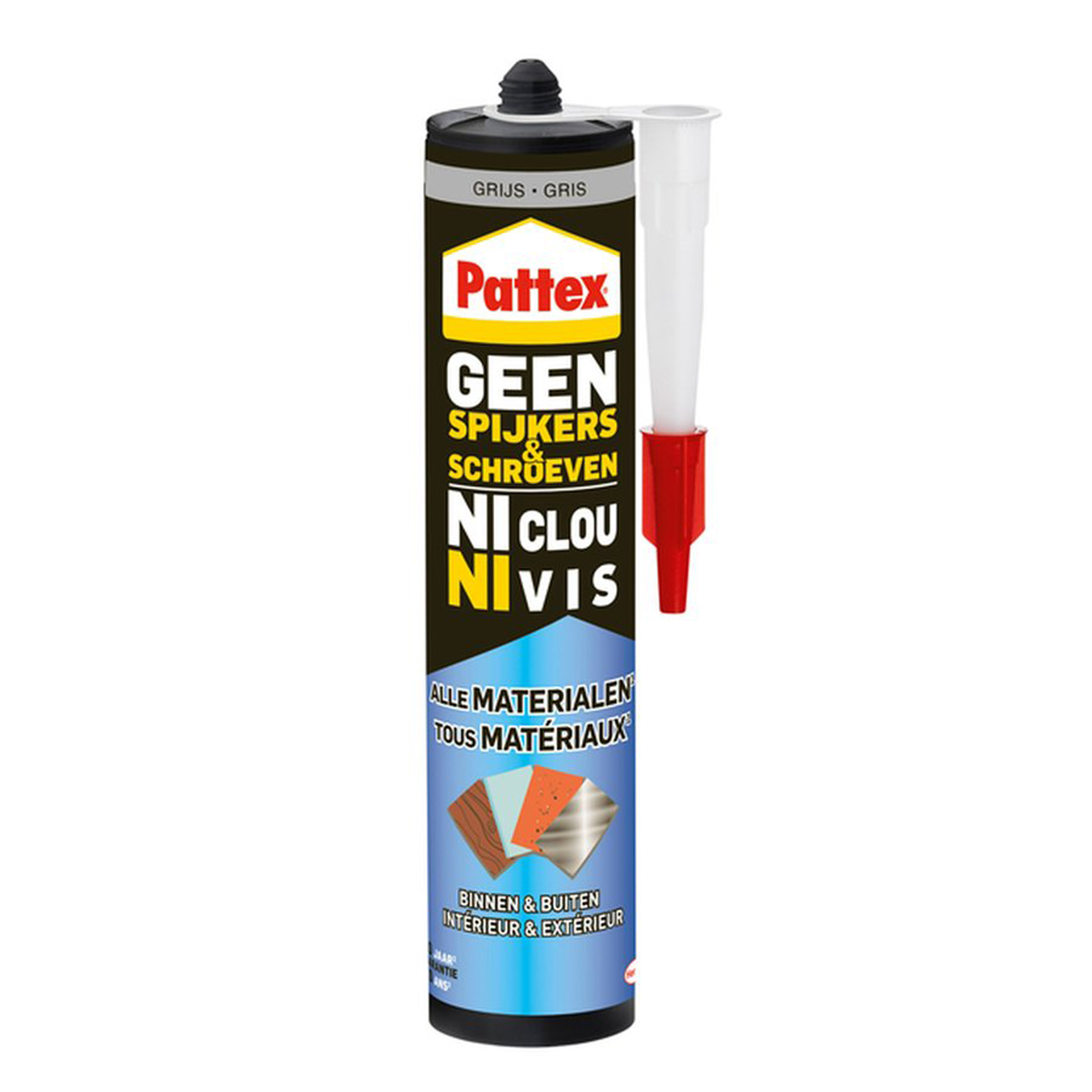 Pattex Geen Spijkers&Schroeven Montagekit Grijs 390 gram