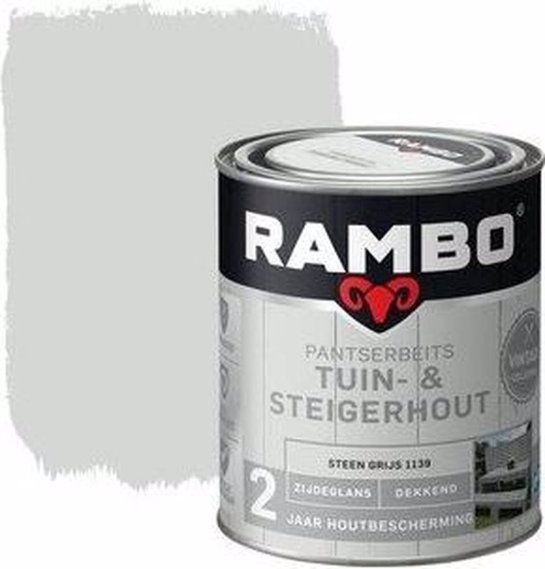 Gebruikelijk cijfer eend Rambo Pantserbeits Tuin- & Steigerhout Steen Grijs 1139