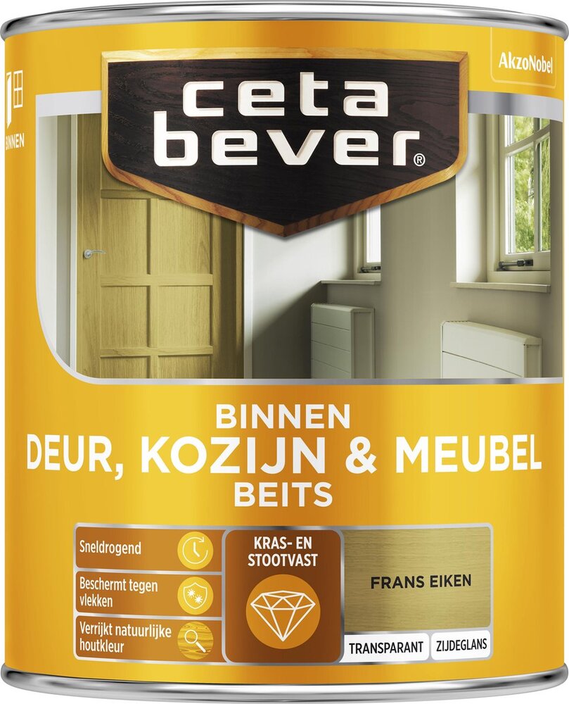 CetaBever Deur, Kozijn&Meubelbeits Zijdeglans Frans Eiken