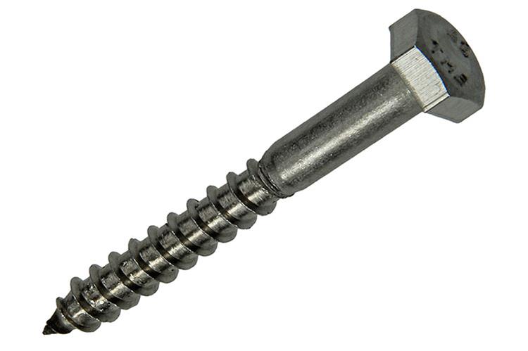 Mack RVS Houtdraadbout 4 stuks M6 x 50 mm