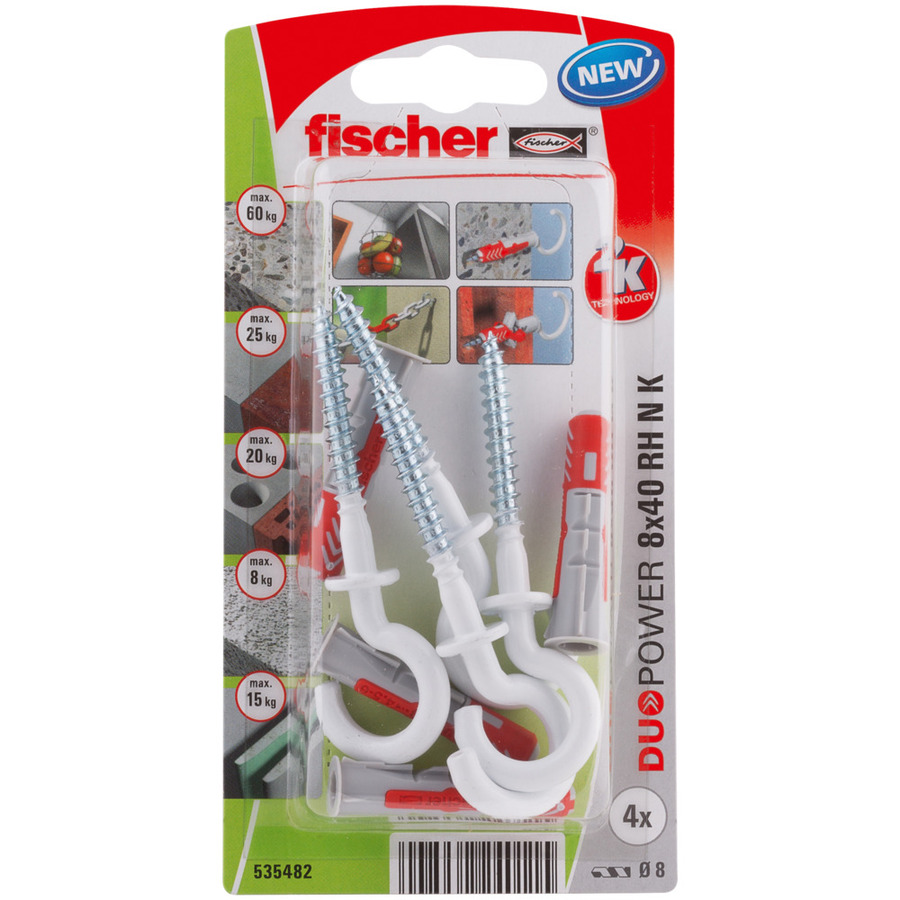 Fischer DuoPower Universele Plug met schroefhaak