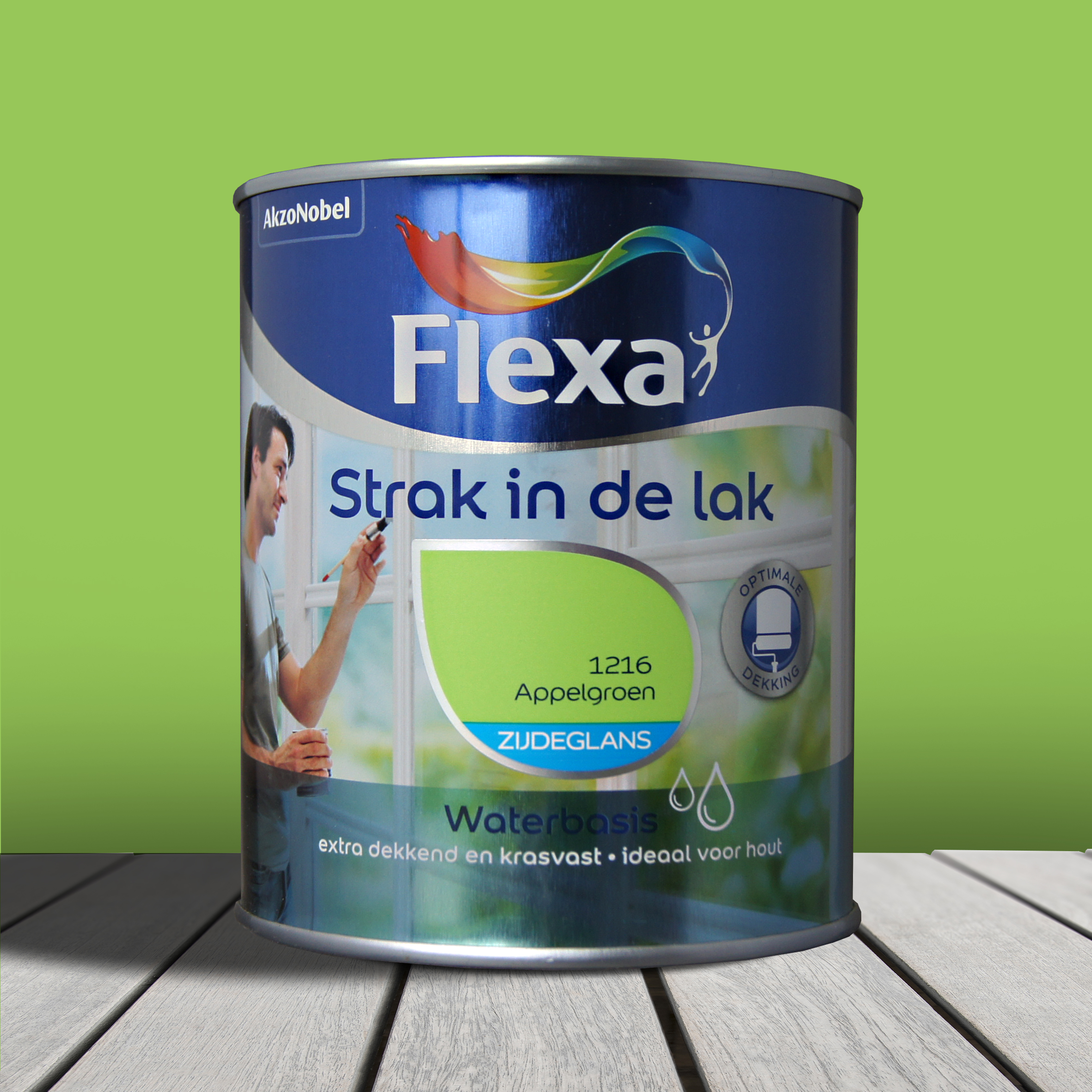 Flexa Strak In De Lak  Acryl Zijdeglans Appelgroen 1216