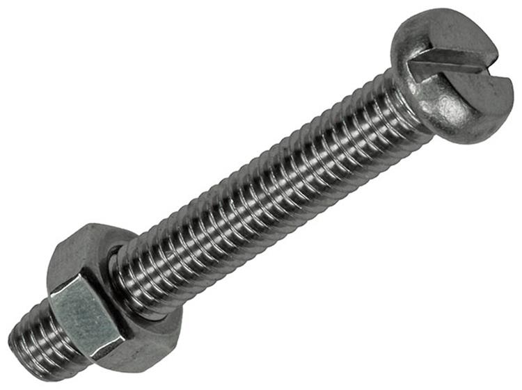 Mack RVS Metaalschroef Met Moer 3 stuks M6 x 40 mm