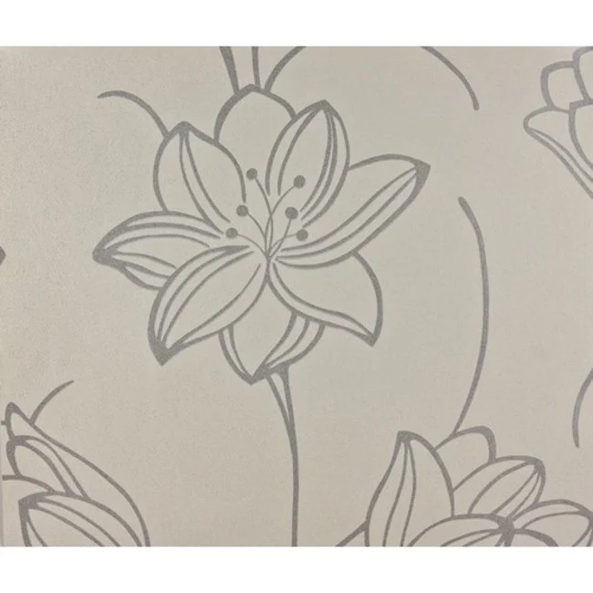Dutch Wallcoverings Schuimvinylbehang Dalia Wit/Zilver 6836-0