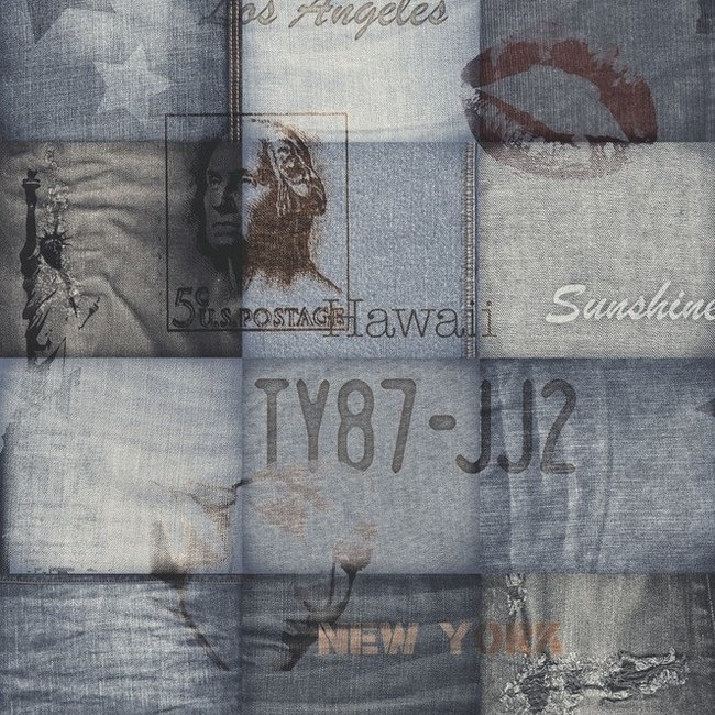 Dutch Wallcoverings Exposed Warehouse Vliesbehang Amerika/Jeans EW2202