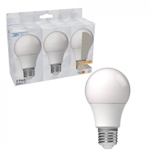 LED'S LIGHT Peer A60 E27 8W 3-pack