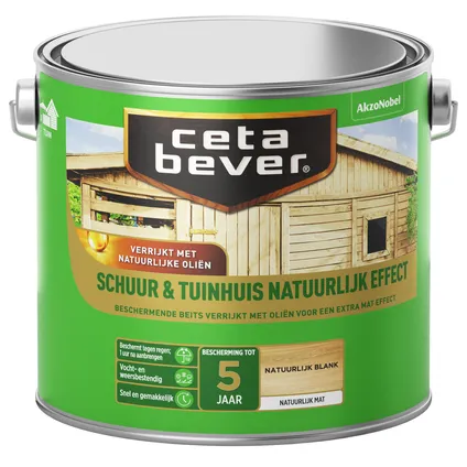 CetaBever Schuur&Tuinhuis Beits Natuurlijk Effect Blank 2,5 liter