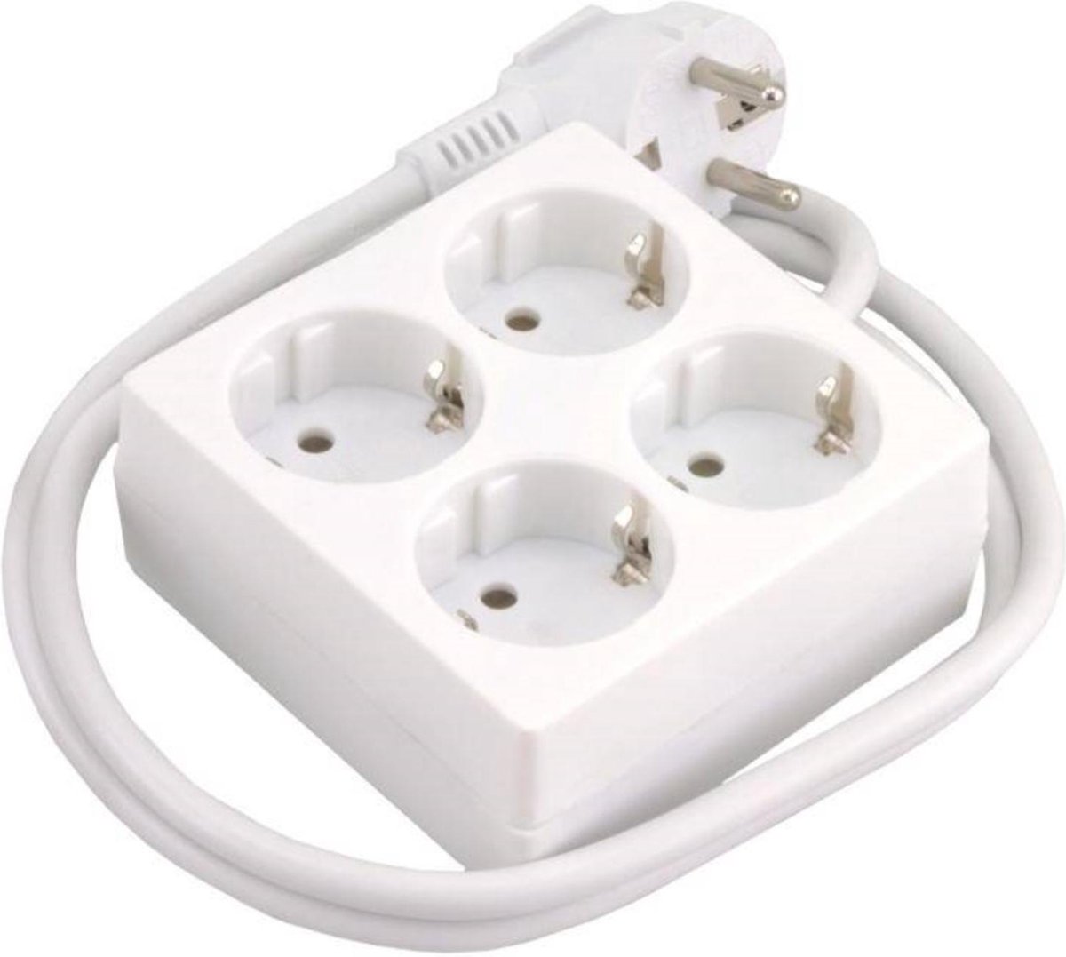 Benson Tafelcontactdoos Vierkant 4-voudig + Randaarde + 1,5 meter
