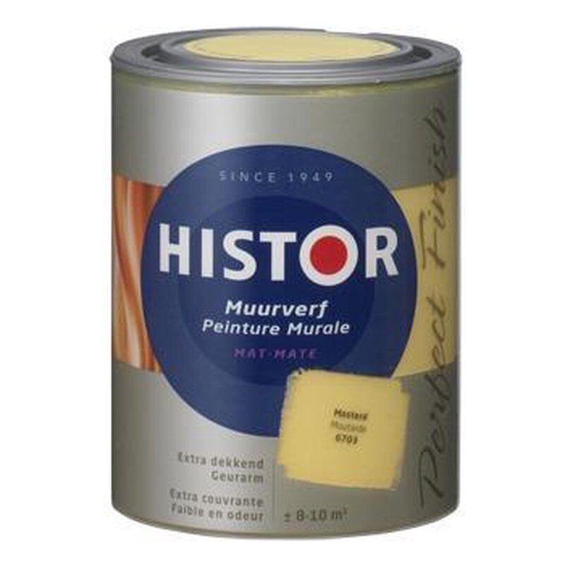 Histor Perfect Finish Muurverf Mat Mosterd 1 liter