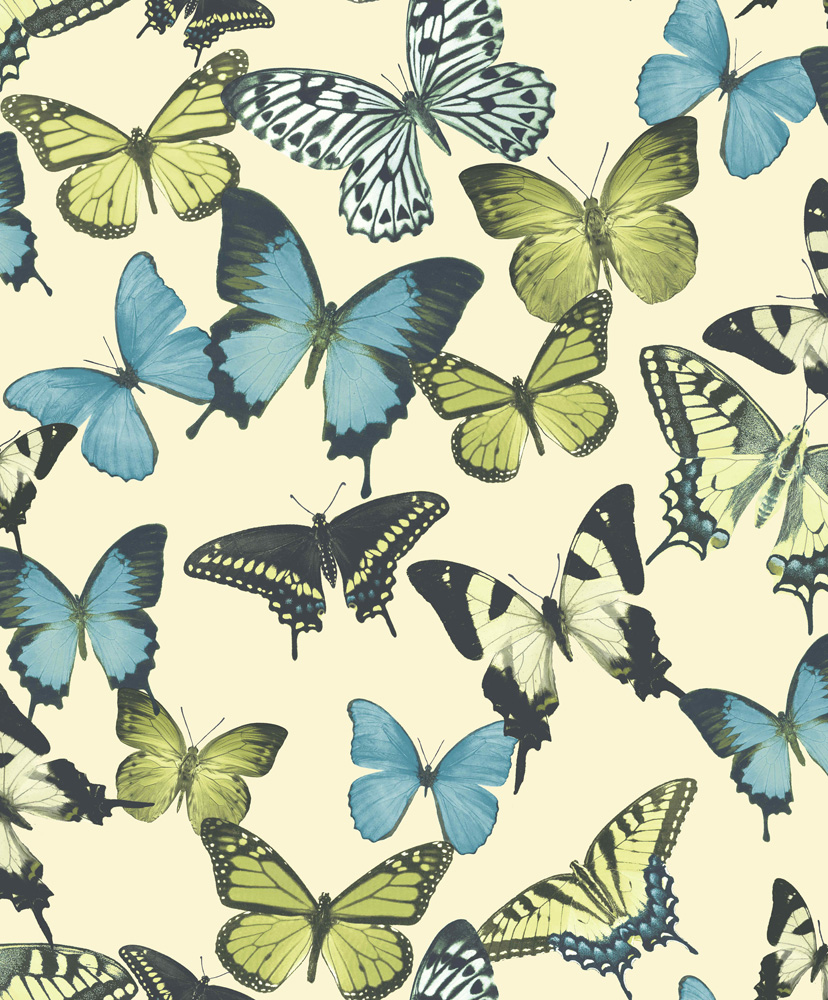 Dutch Wallcoverings Botanical Vliesbehang Vlinders BA2602