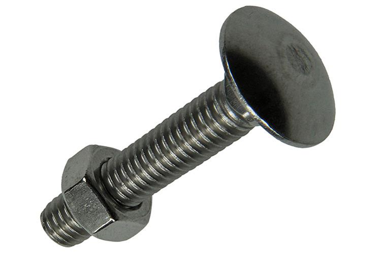 Mack RVS Houtbout Met Moer 4 stuks M8 x 40 mm