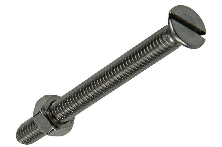 Mack RVS Metaalschroef Met Moer 2 stuks M6 x 60 mm