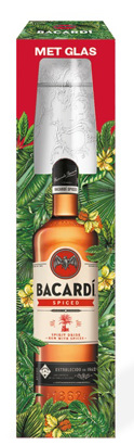 Bacardi Spiced met glas on-pack