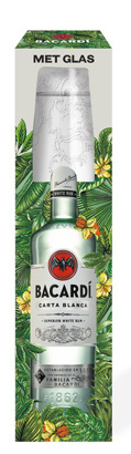 Bacardi Carta Blanca met glas on-pack