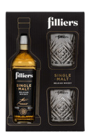 FILLIERS SINGLE MALT BOURBON OAK WHISKY + 2 GLAZEN