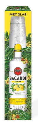 Bacardi Limon met glas on-pack