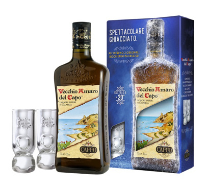 Vecchio Amaro del Capo Kruidenlikeur met 2 glazen