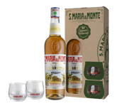 SANTA MARIA AL MONTE AMARETTO + 2 GLAZEN GV