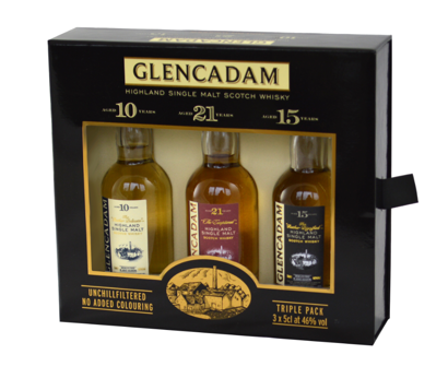 Glencadam Miniset Whisky 10/15/21 Yrs