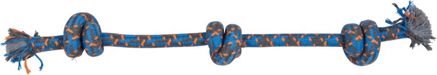 AB ROPE TOY 3 KNOPEN BLAUW-140G 50CM