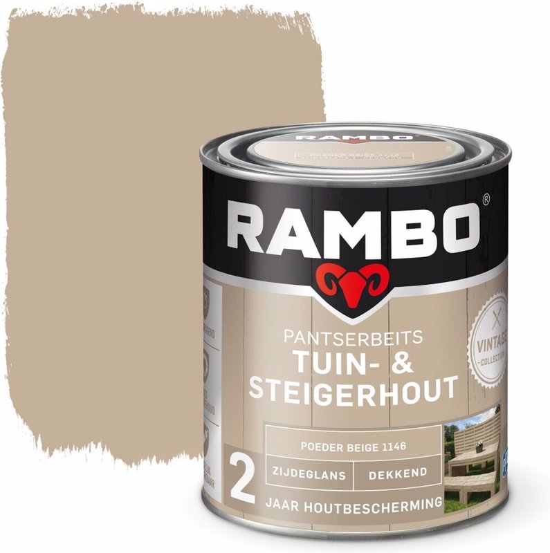Uitgang Ideaal Onbekwaamheid Rambo Pantserbeits Tuin- & Steigerhout Poeder Beige 1148